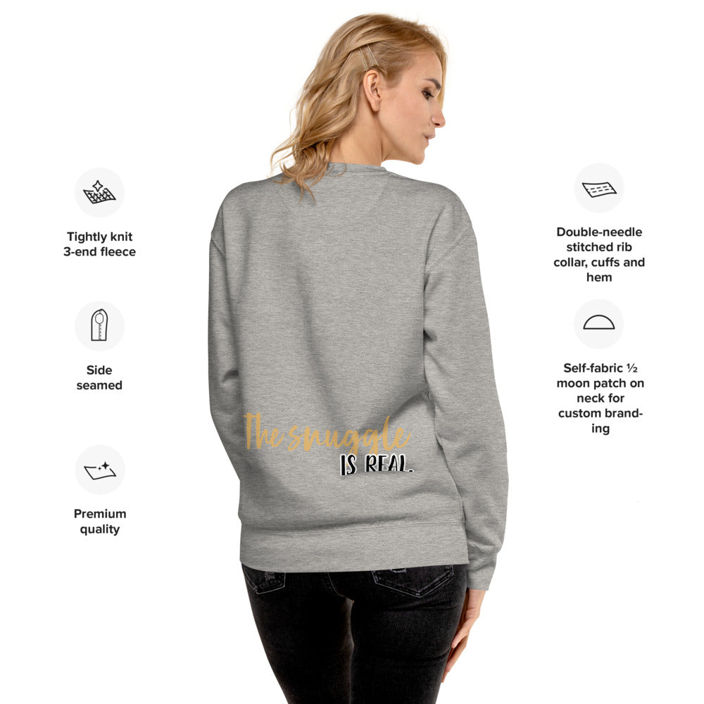 The Snuggle is Real - Unisex Premium Pomsky Sweatshirt - by CHURROlicious