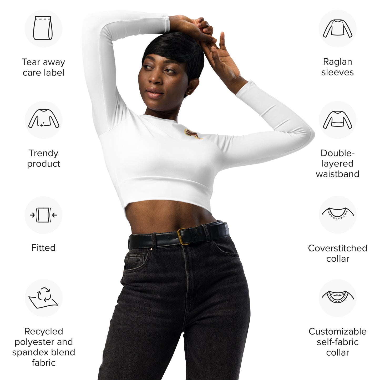 Signature "Simply Churrolicious" Long-sleeve Crop Top