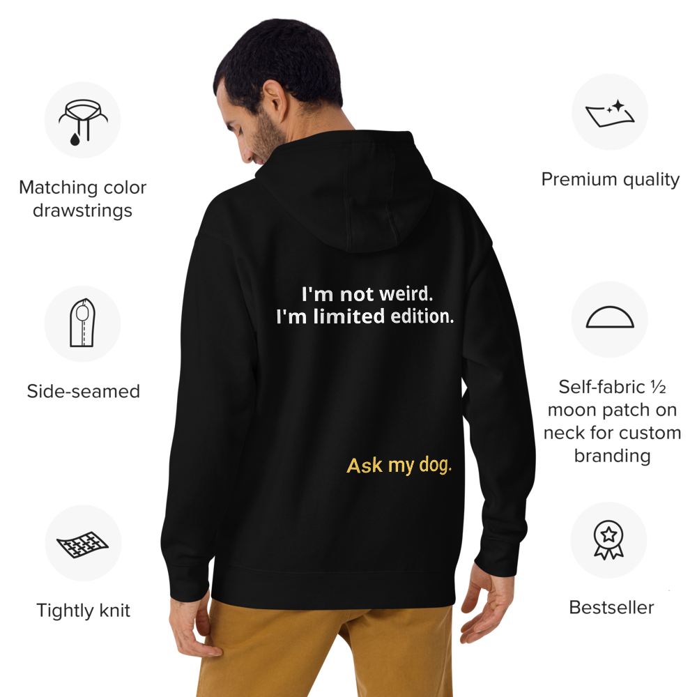 I'm limited edition - Unisex Hoodie Pomsky Portrait Front - by CHURROlicious