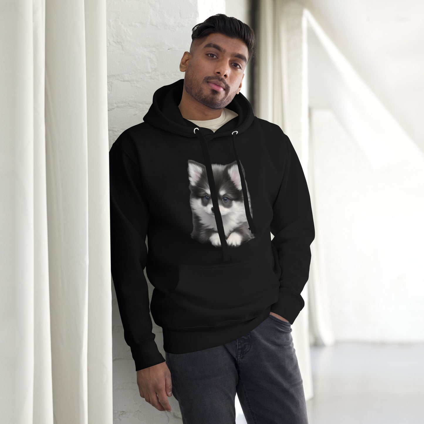 I'm limited edition - Unisex Hoodie Pomsky Portrait Front - by CHURROlicious