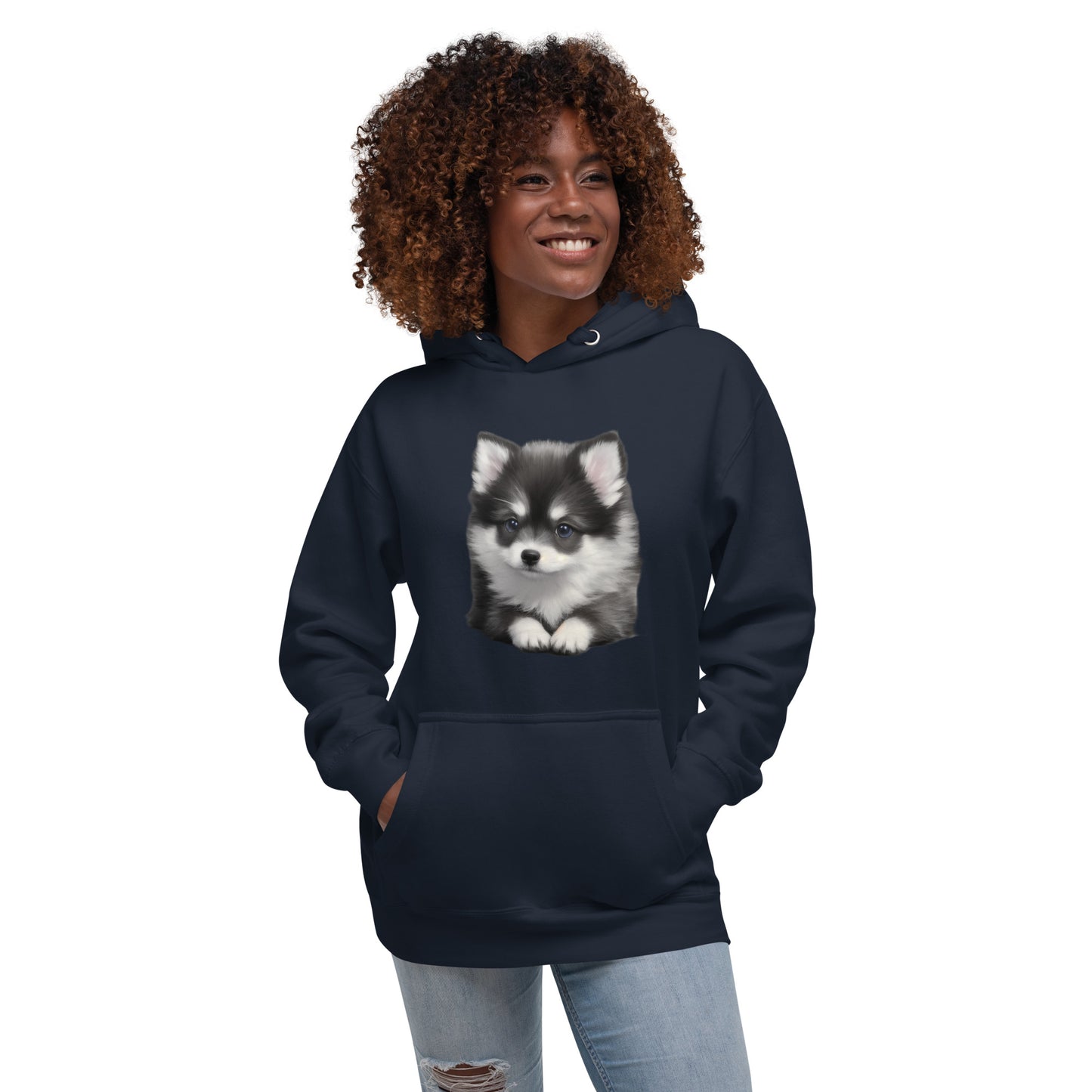 I'm limited edition - Unisex Hoodie Pomsky Portrait Front - by CHURROlicious