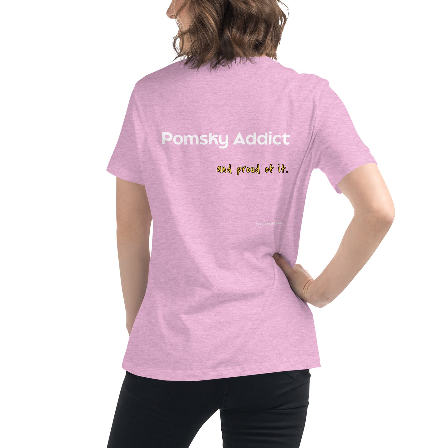 Pomsky Addict and Proud of it - Ladies' Relaxed T-Shirt (Bella + Canvas) - by CHURROlicious