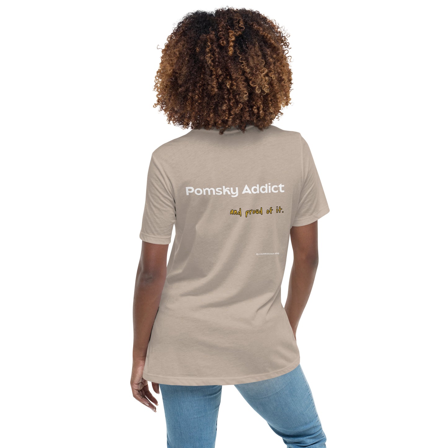 Pomsky Addict and Proud of it - Ladies' Relaxed T-Shirt (Bella + Canvas) - by CHURROlicious